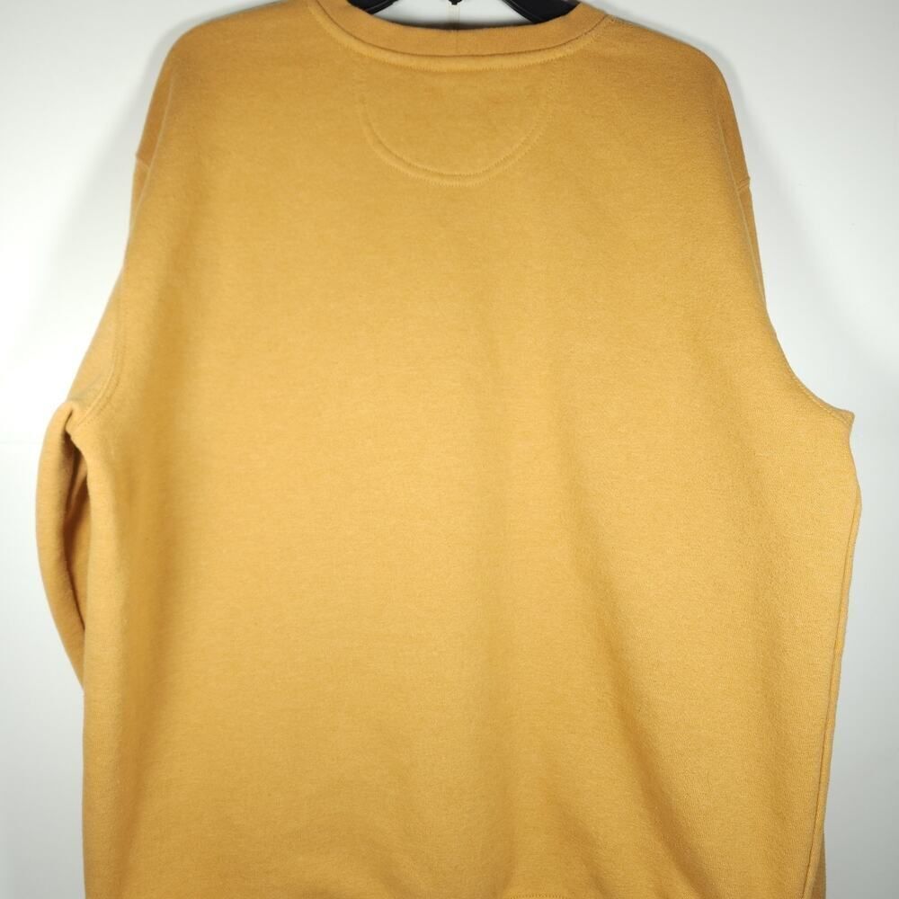 Carhartt Men's Sz Large Mustard Crew Neck Thick Loose Workwear Pullover Sweater - Picture 10 of 14